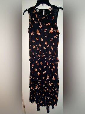 Xhilaration Black Floral High-Low Dress